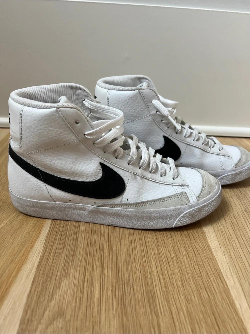 Nike Kids White and Black High-Top Sneakers